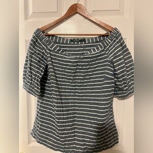 Ralph Lauren Navy and White Striped Blouse